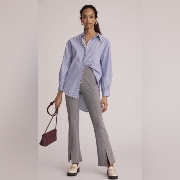 Anthropologie Pants - Anthropologie NWT
Maeve Flare Split Hem Pants Twill Gray Flared Pants Size 16
